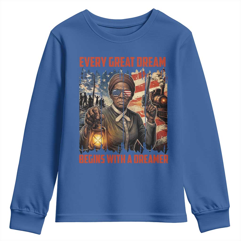 Harriet Tubman Quote Youth Sweatshirt Every Great Dream Begins With A Dreamer