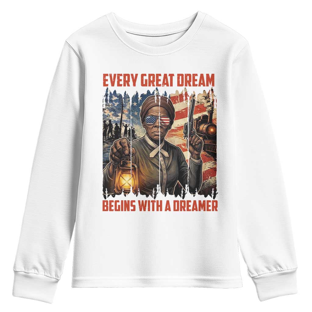 Harriet Tubman Quote Youth Sweatshirt Every Great Dream Begins With A Dreamer
