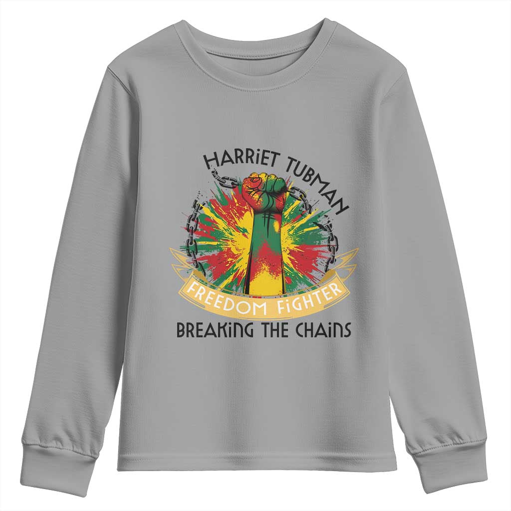 Harriet Tubman Youth Sweatshirt Underground Railroad Hero Breaking Chains