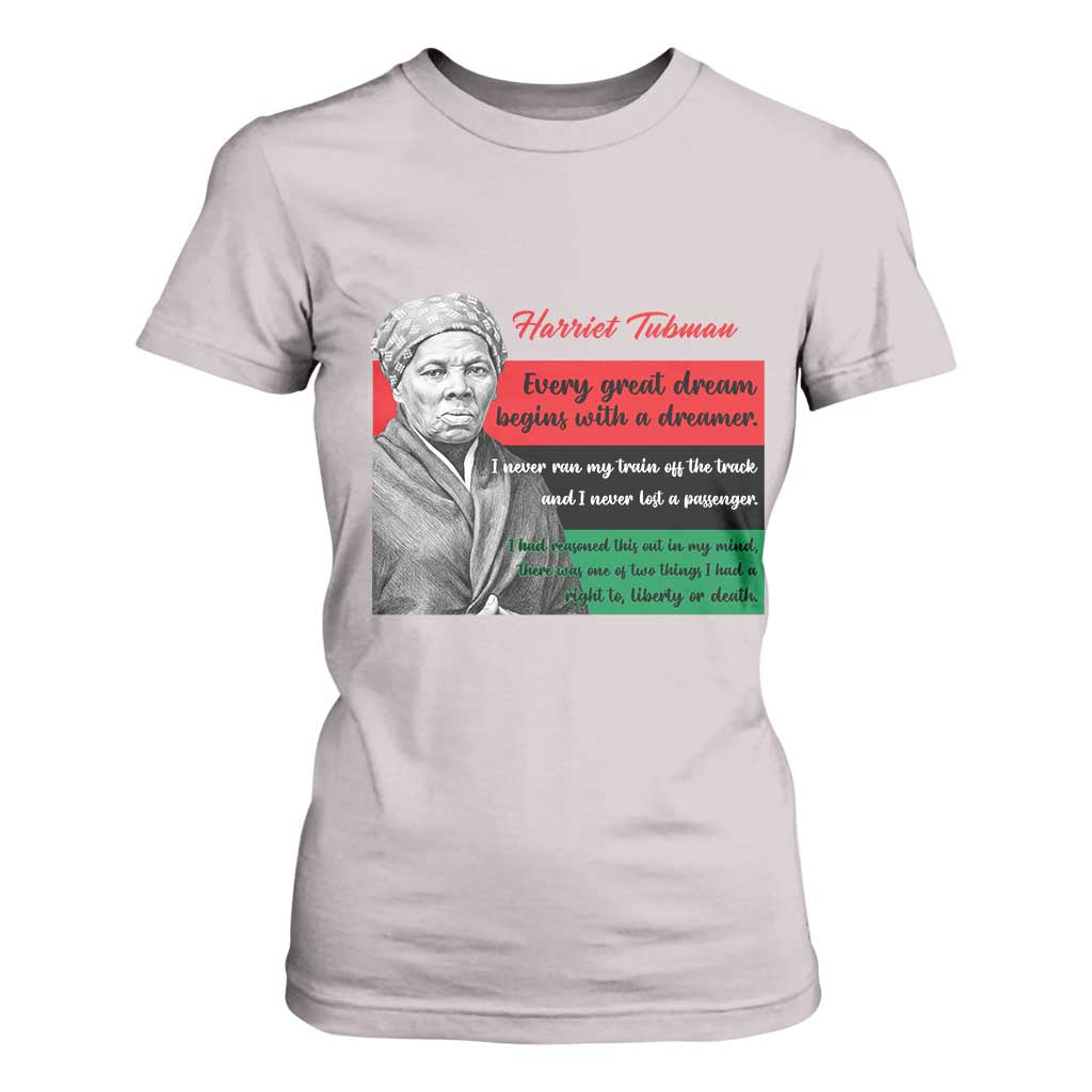 Harriet Tubman Quote T Shirt For Women Pan African Flag Black History