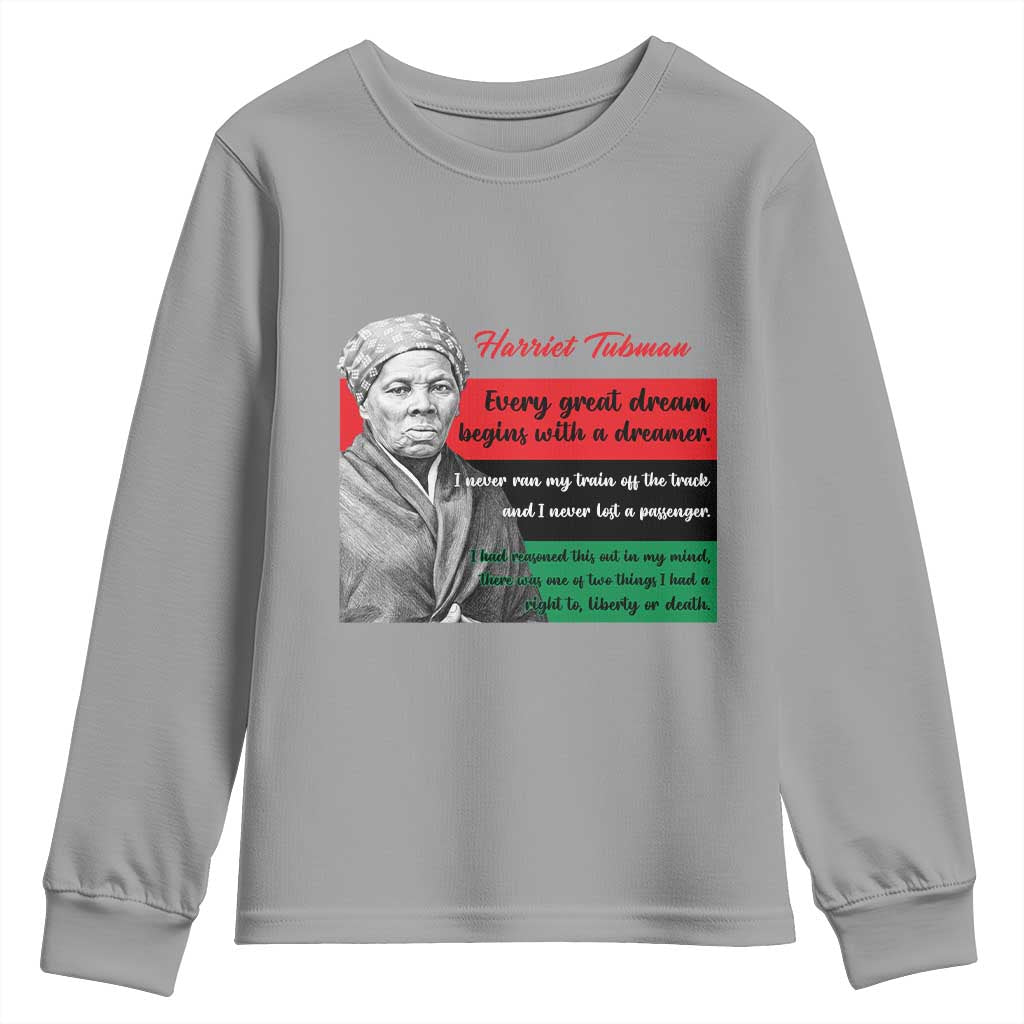 Harriet Tubman Quote Youth Sweatshirt Pan African Flag Black History