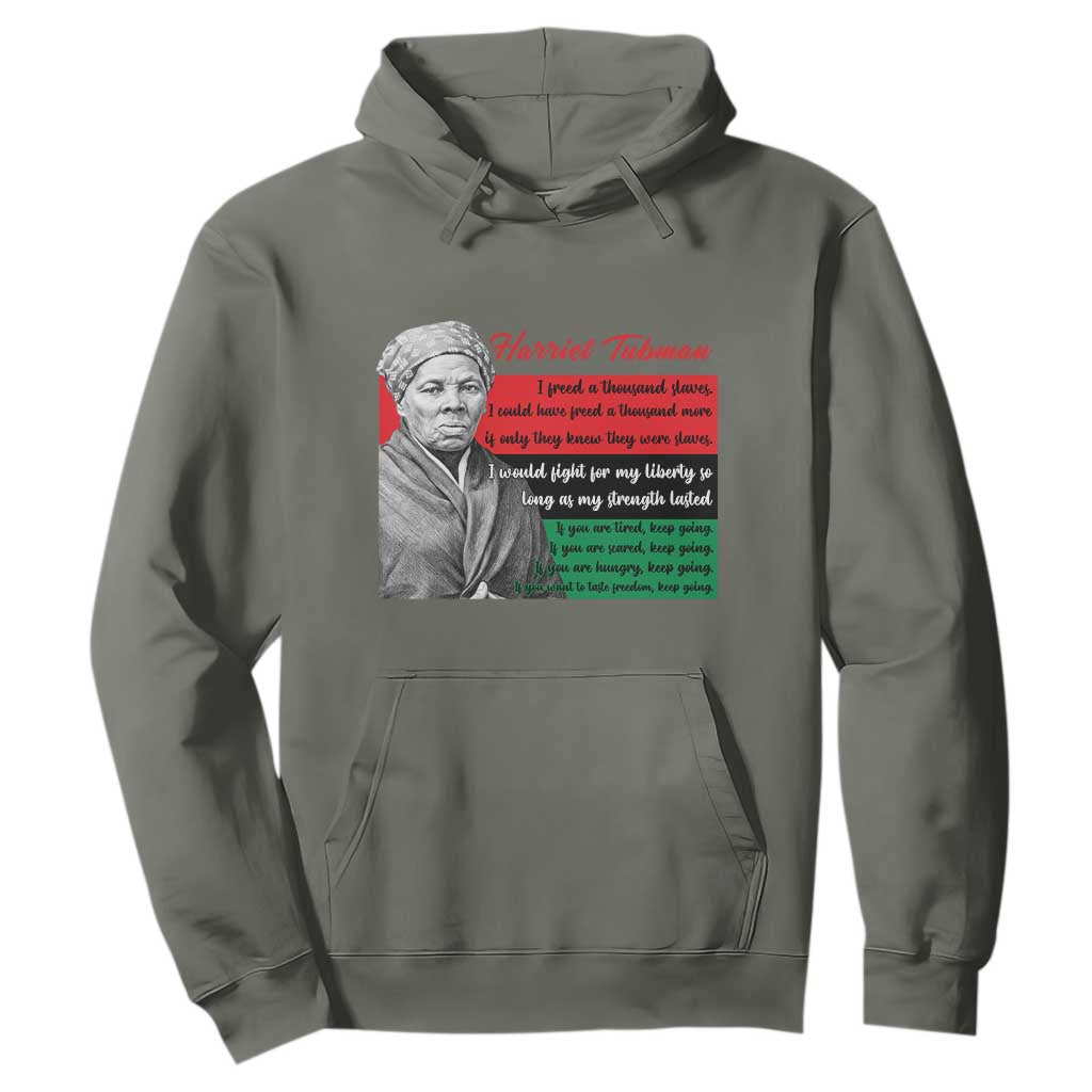 Harriet Tubman Legacy Hoodie Pan African Flag Freedom Fighter Quote
