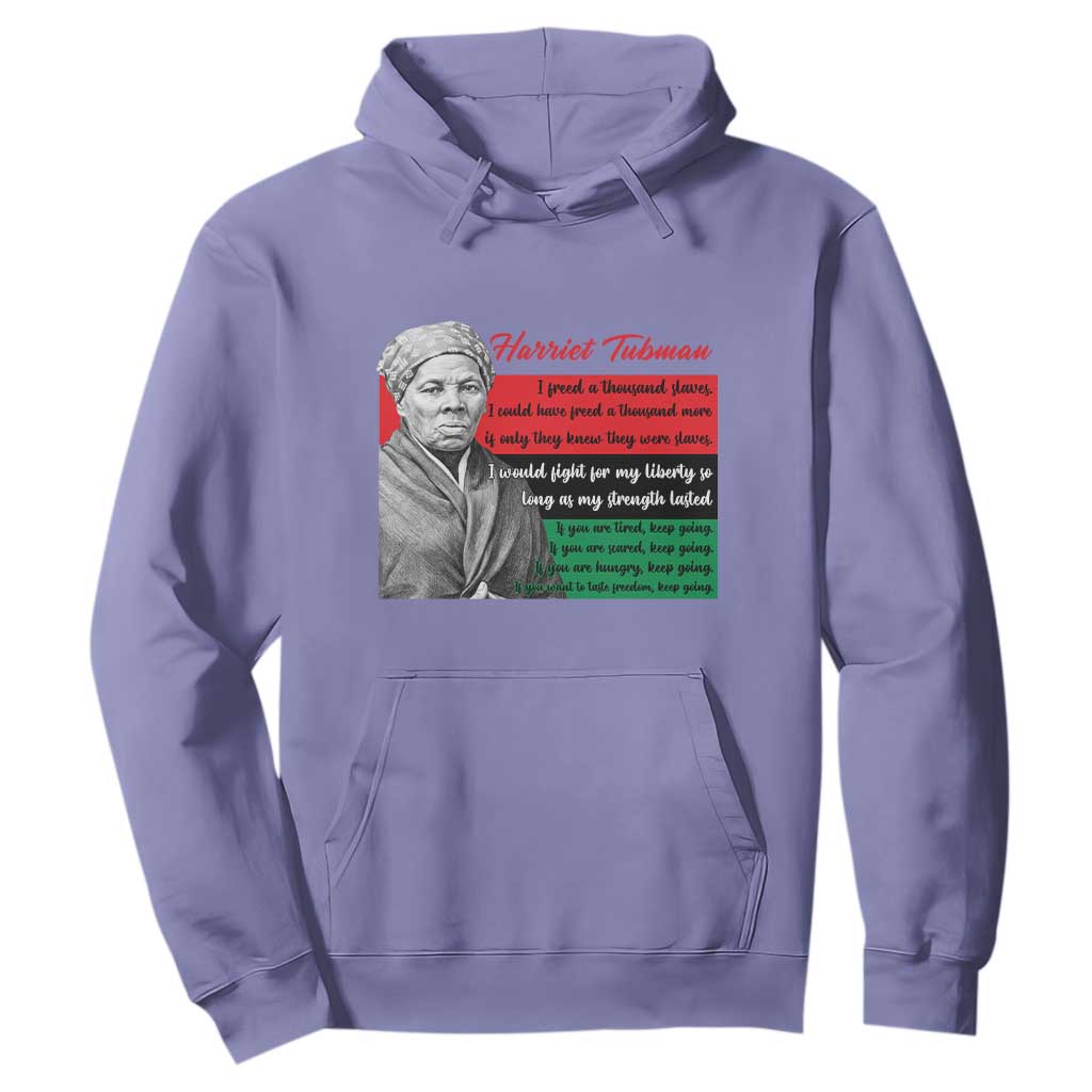 Harriet Tubman Legacy Hoodie Pan African Flag Freedom Fighter Quote