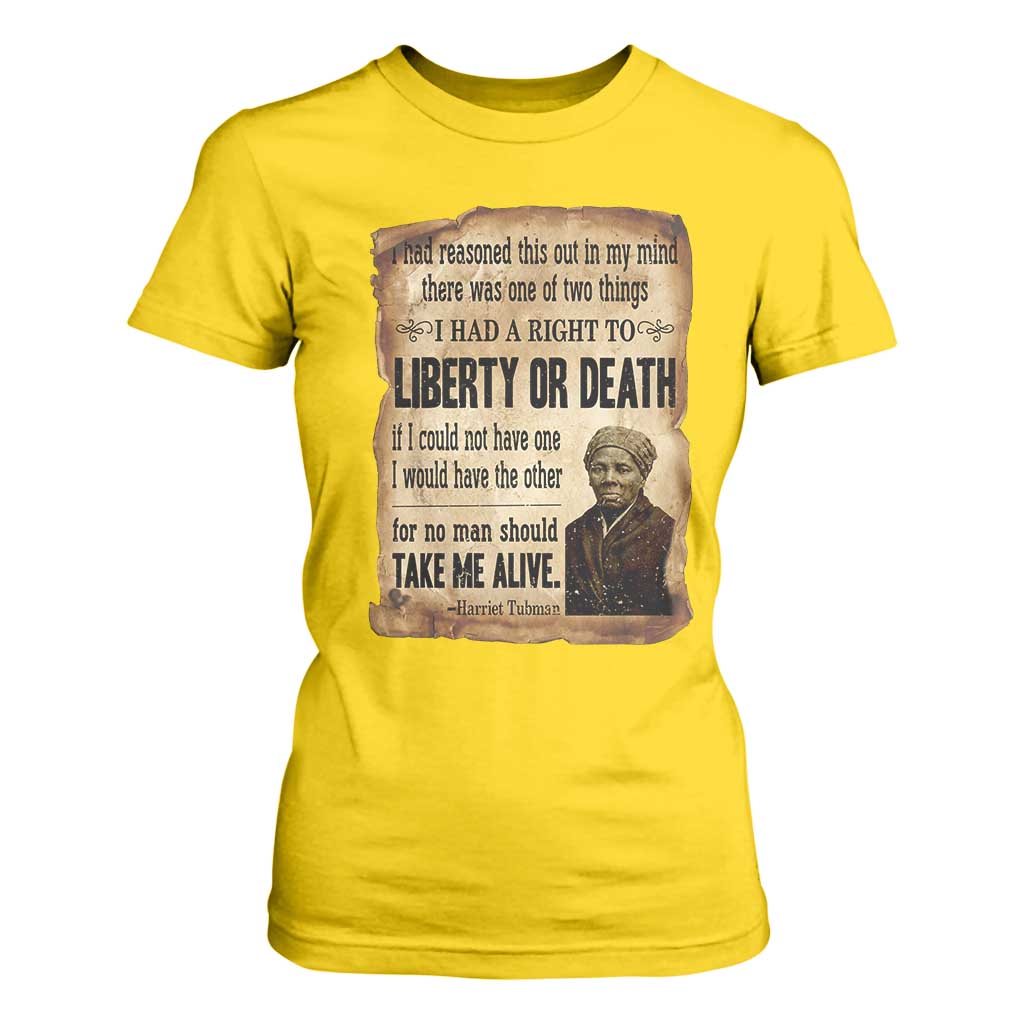 Harriet Tubman T Shirt For Women Liberty Or Death Black History Legacy