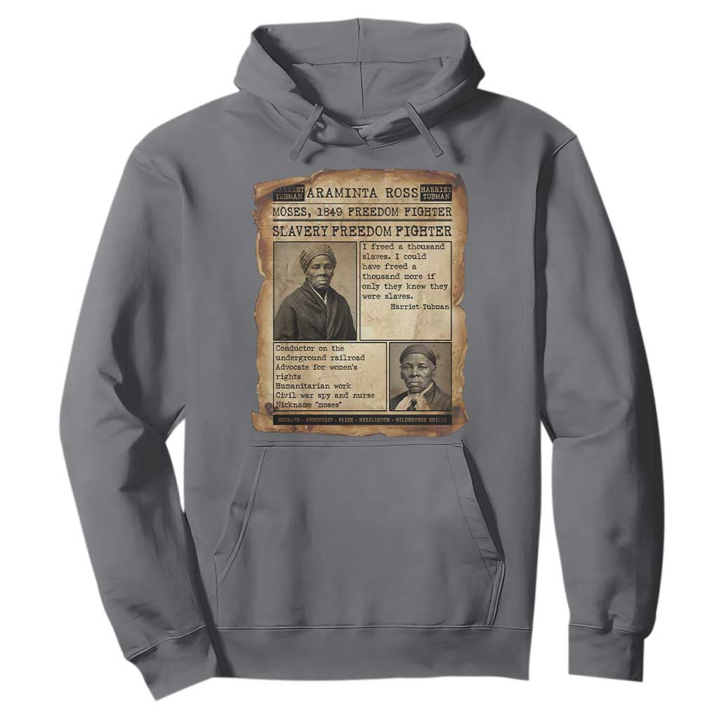 Harriet Tubman Newspaper Hoodie Slavery Freedom Fighter Historical