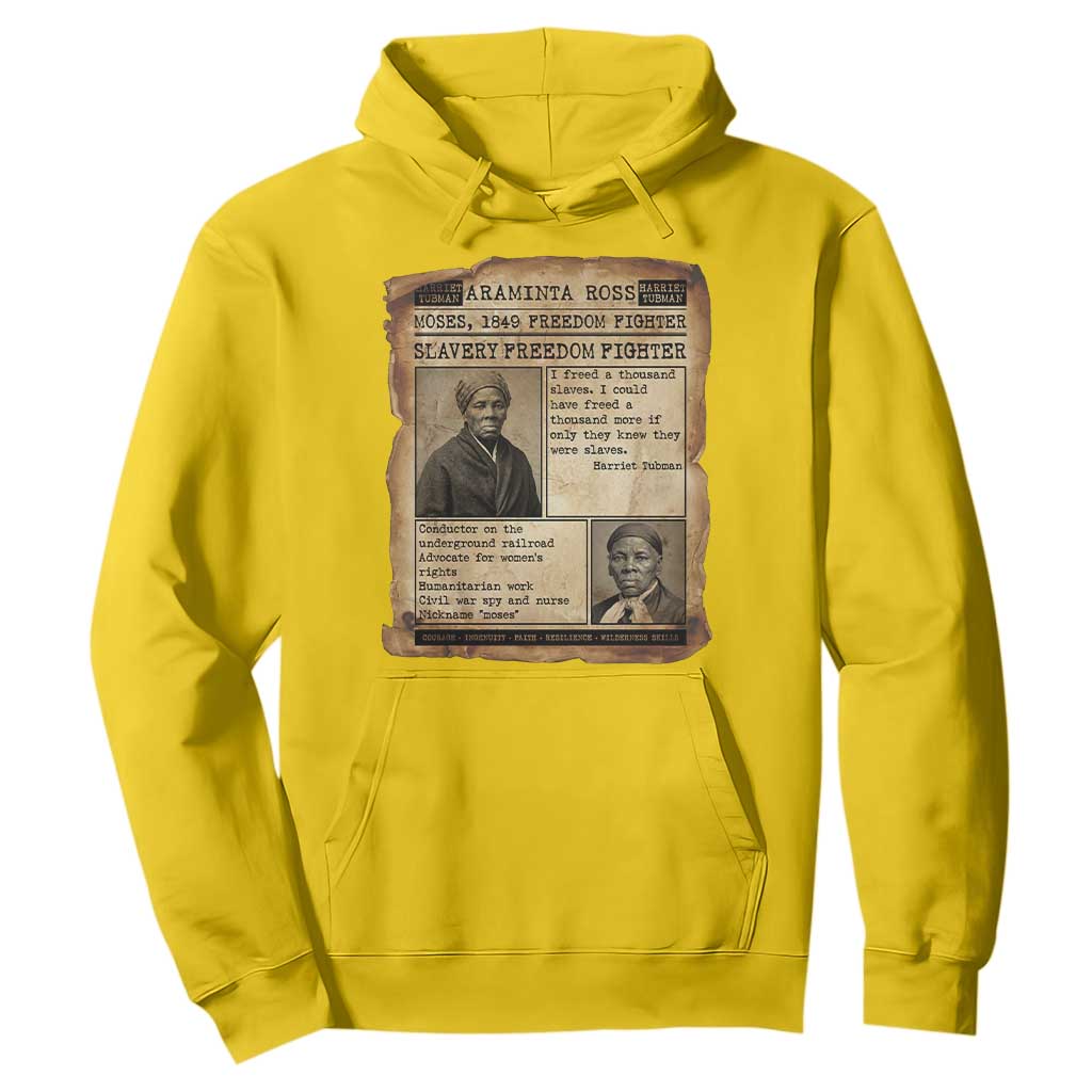 Harriet Tubman Newspaper Hoodie Slavery Freedom Fighter Historical