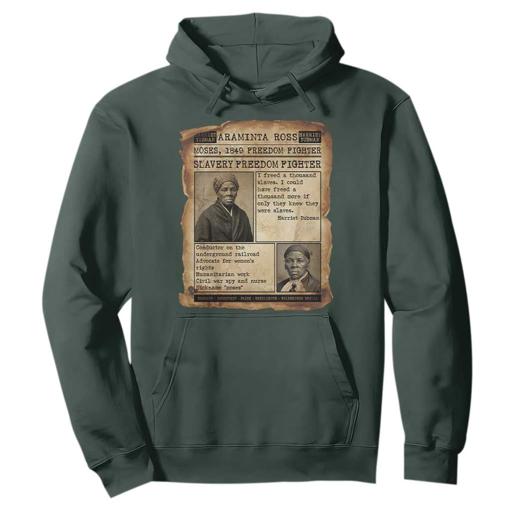 Harriet Tubman Newspaper Hoodie Slavery Freedom Fighter Historical