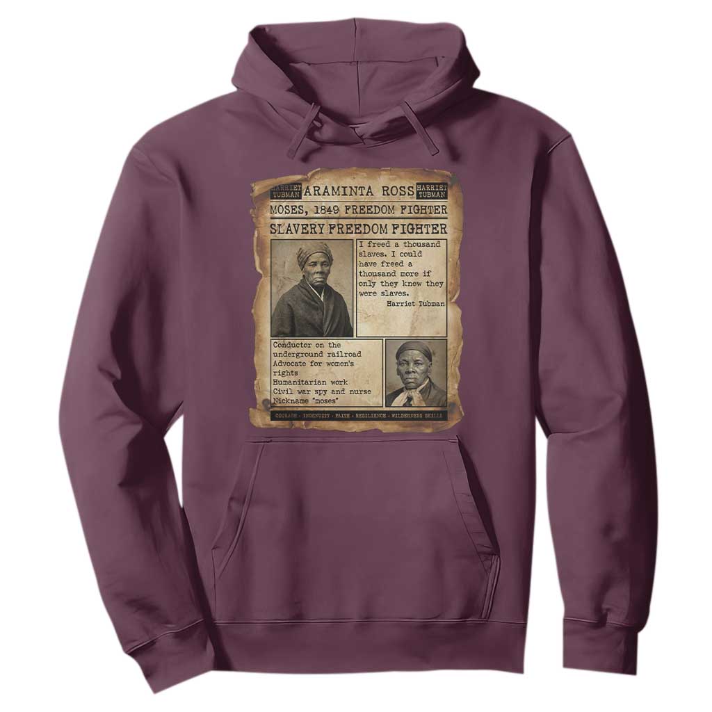 Harriet Tubman Newspaper Hoodie Slavery Freedom Fighter Historical
