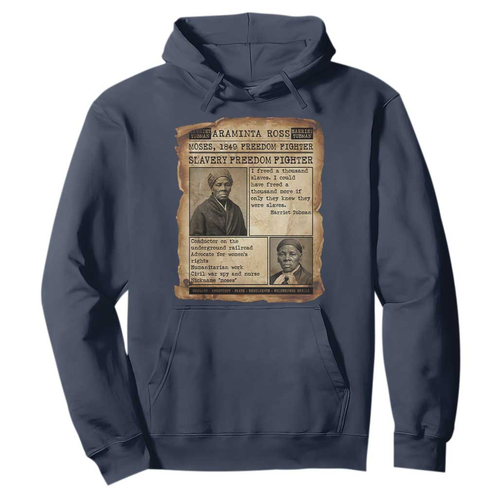Harriet Tubman Newspaper Hoodie Slavery Freedom Fighter Historical