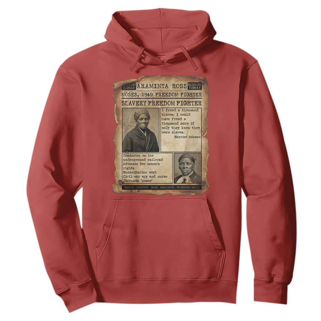 Harriet Tubman Newspaper Hoodie Slavery Freedom Fighter Historical