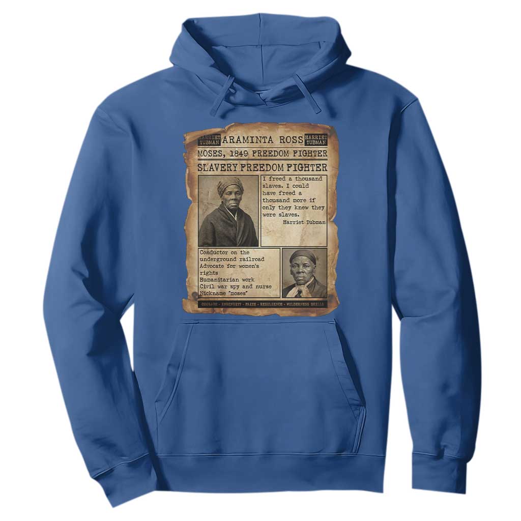 Harriet Tubman Newspaper Hoodie Slavery Freedom Fighter Historical