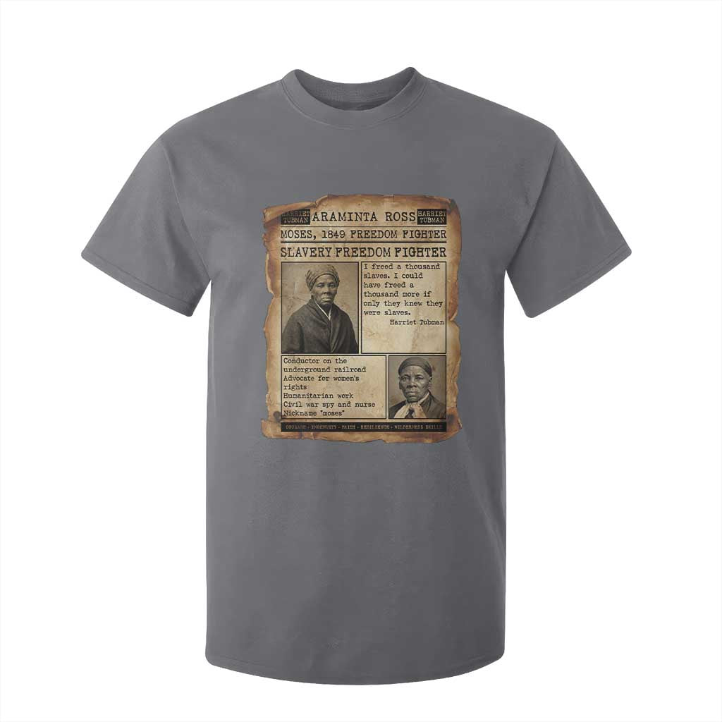 Harriet Tubman Newspaper T Shirt For Kid Slavery Freedom Fighter Historical