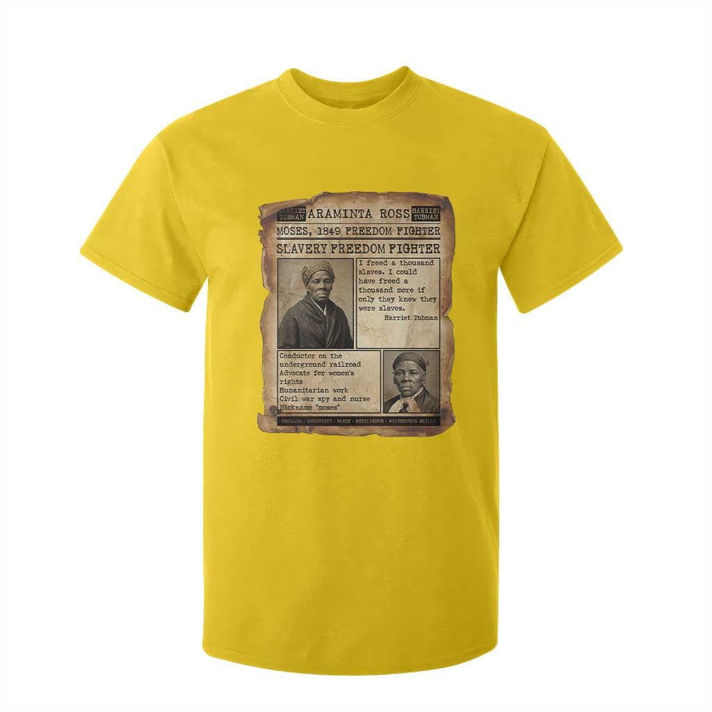 Harriet Tubman Newspaper T Shirt For Kid Slavery Freedom Fighter Historical