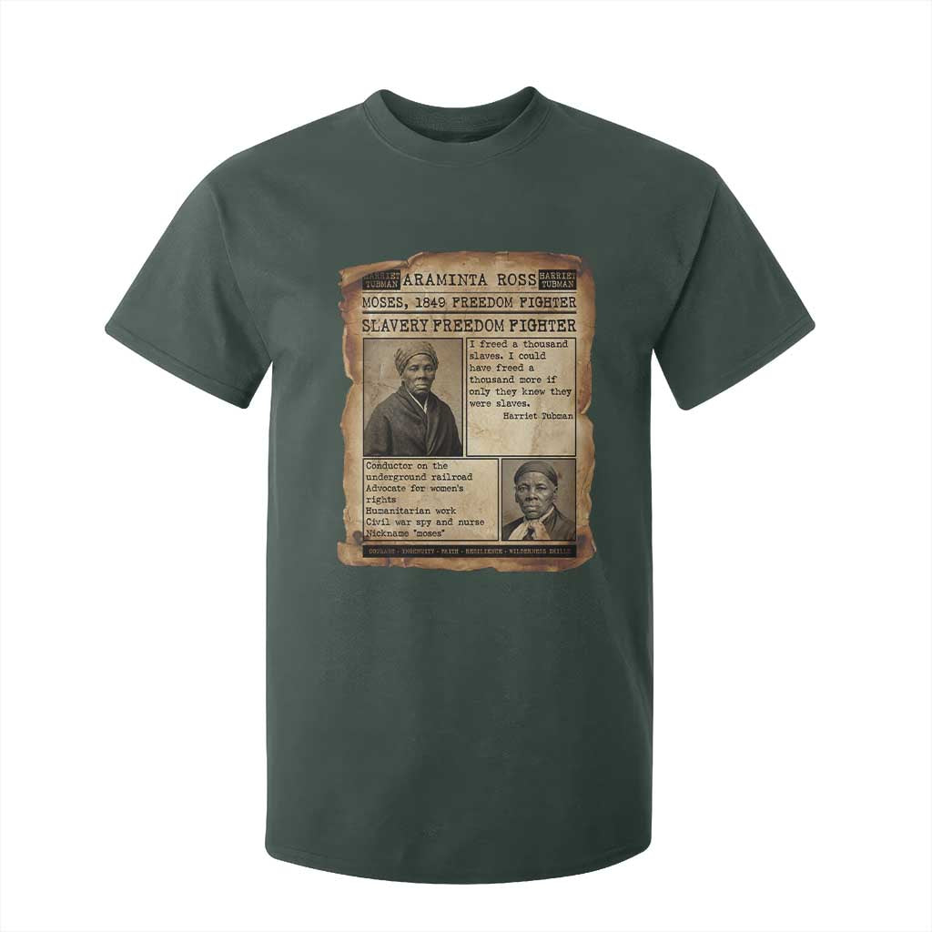 Harriet Tubman Newspaper T Shirt For Kid Slavery Freedom Fighter Historical