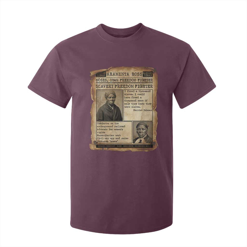 Harriet Tubman Newspaper T Shirt For Kid Slavery Freedom Fighter Historical