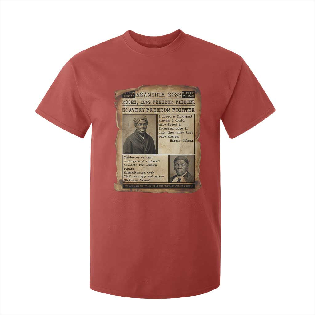 Harriet Tubman Newspaper T Shirt For Kid Slavery Freedom Fighter Historical