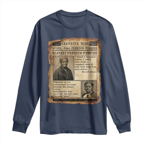 Harriet Tubman Newspaper Long Sleeve Shirt Slavery Freedom Fighter Historical