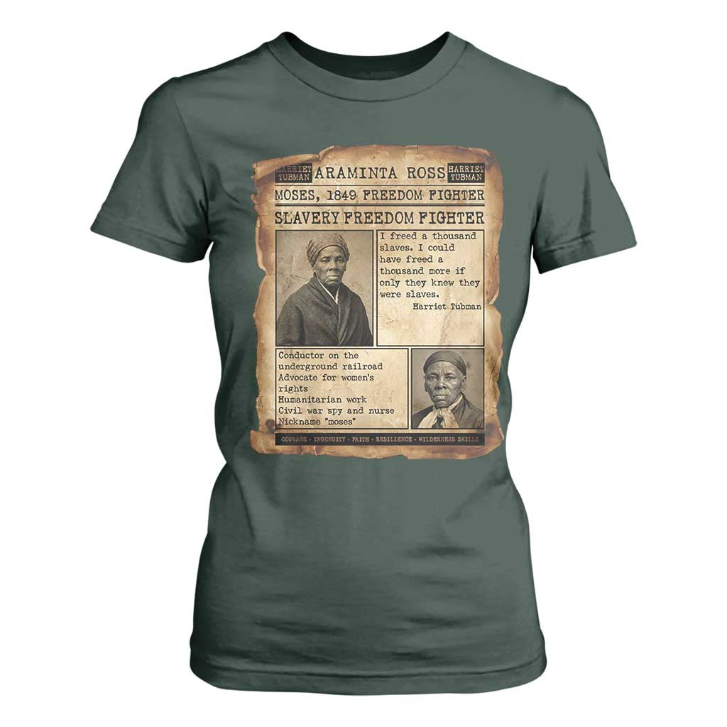 Harriet Tubman Newspaper T Shirt For Women Slavery Freedom Fighter Historical