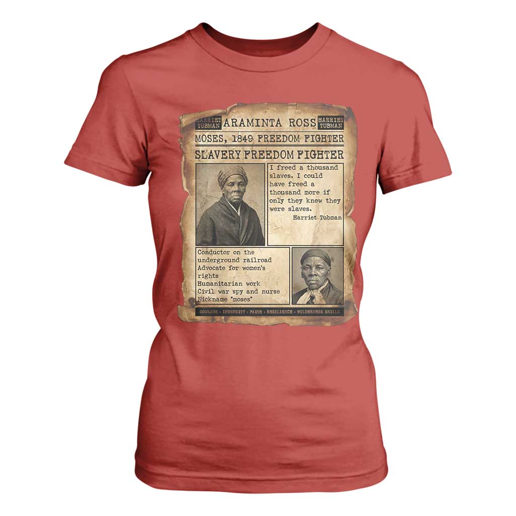Harriet Tubman Newspaper T Shirt For Women Slavery Freedom Fighter Historical