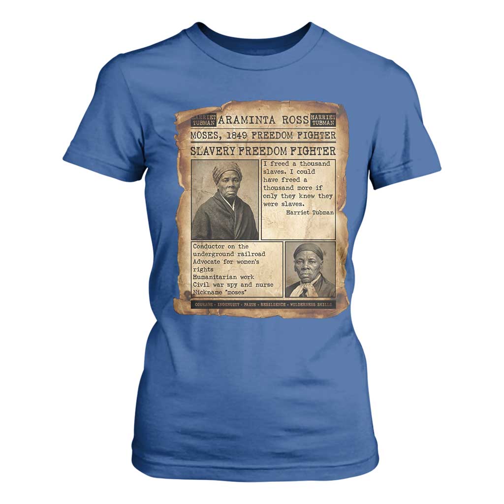 Harriet Tubman Newspaper T Shirt For Women Slavery Freedom Fighter Historical