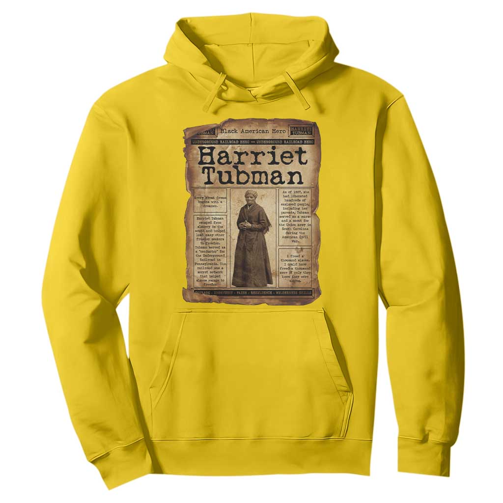 Harriet Tubman Newspaper Hoodie Strong Black Woman Leader Gift
