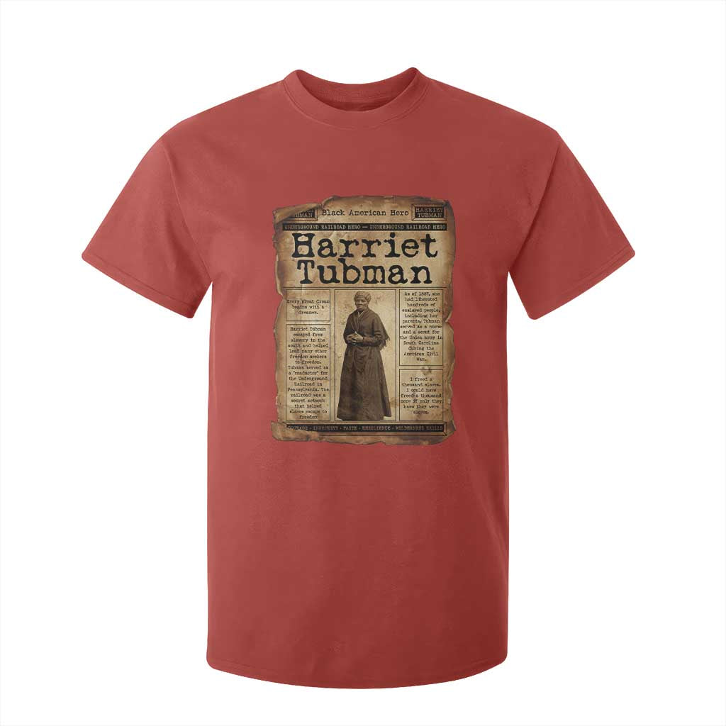 Harriet Tubman Newspaper T Shirt For Kid Strong Black Woman Leader Gift