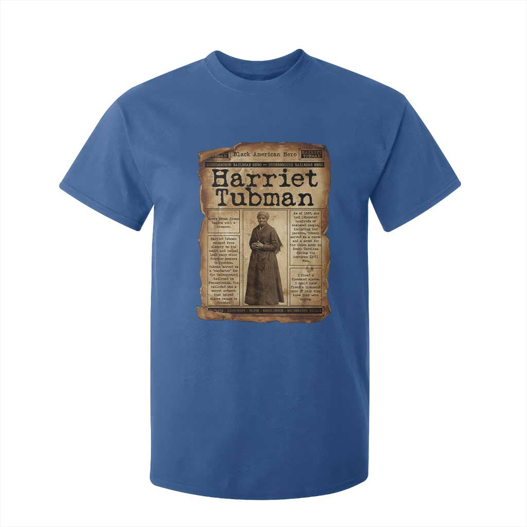 Harriet Tubman Newspaper T Shirt For Kid Strong Black Woman Leader Gift