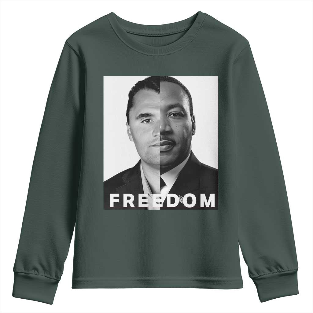 Freedom Charlie Kirk Youth Sweatshirt Martin Luther King Jr - African Pride