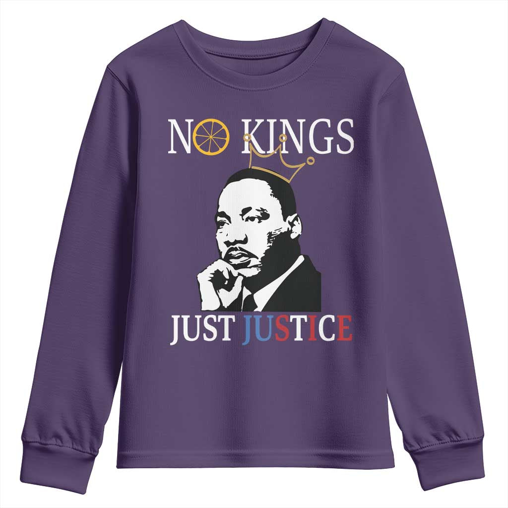 Martin Luther King Jr Youth Sweatshirt No Kings Just Justice - African Pride