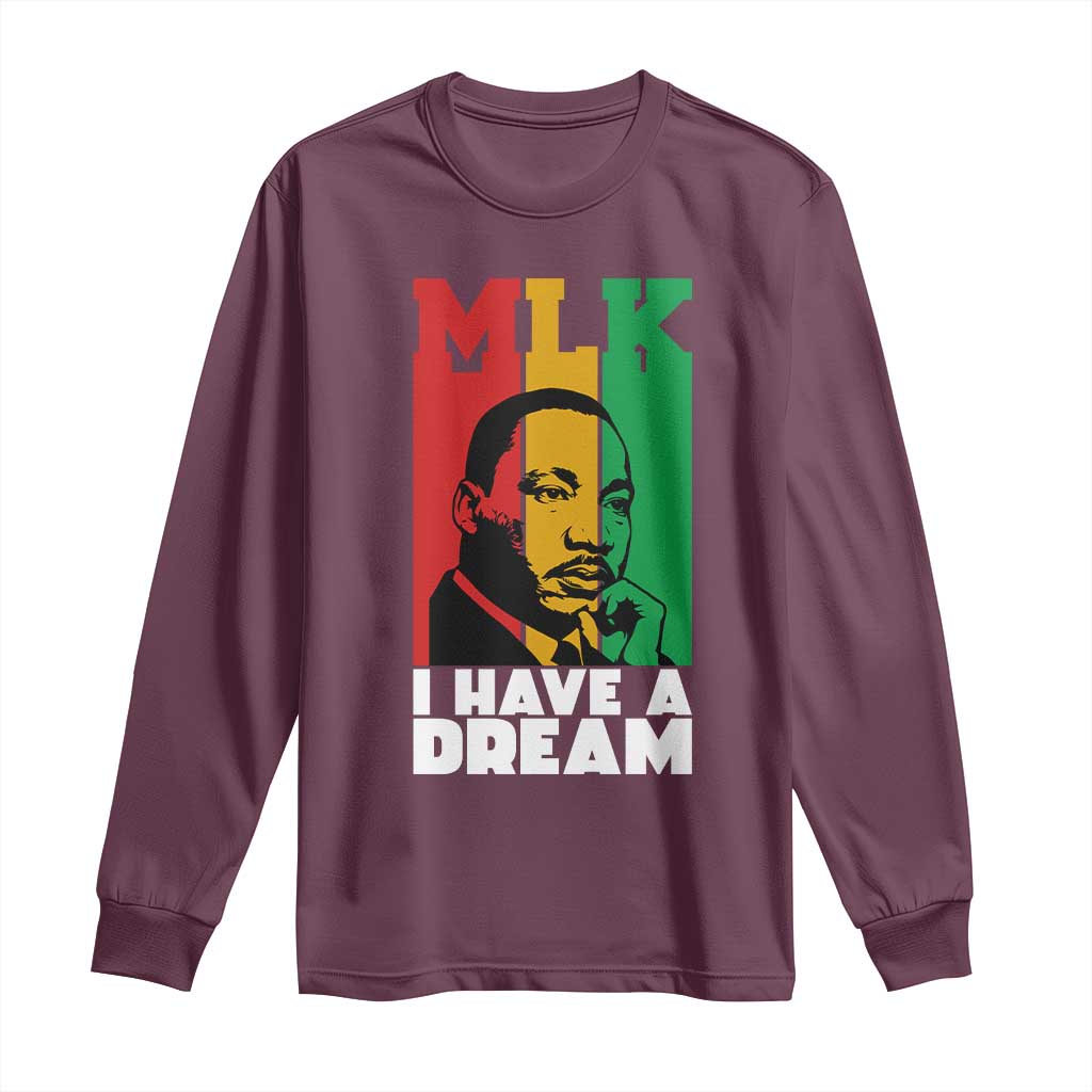 Martin Luther King Jr Long Sleeve Shirt I Have Dream MLK Quote - African Pride