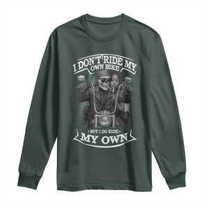 African American Motorcycle Skeleton Biker Long Sleeve Shirt - African Pride