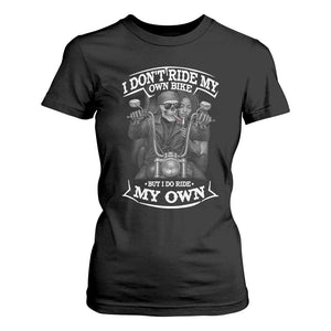 African American Motorcycle Skeleton Biker T Shirt For Women - African Pride