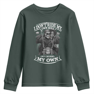 African American Motorcycle Skeleton Biker Youth Sweatshirt - African Pride