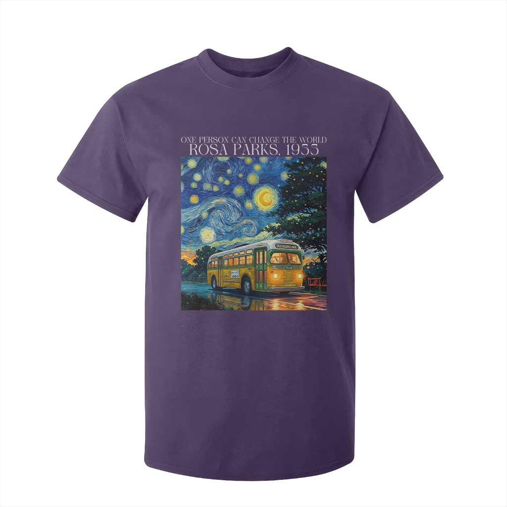 Rosa Parks T Shirt For Kid Starry Night Van Gogh Black History African