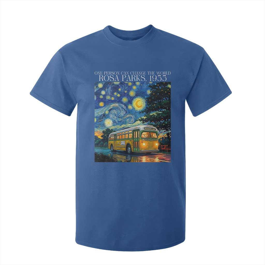 Rosa Parks T Shirt For Kid Starry Night Van Gogh Black History African