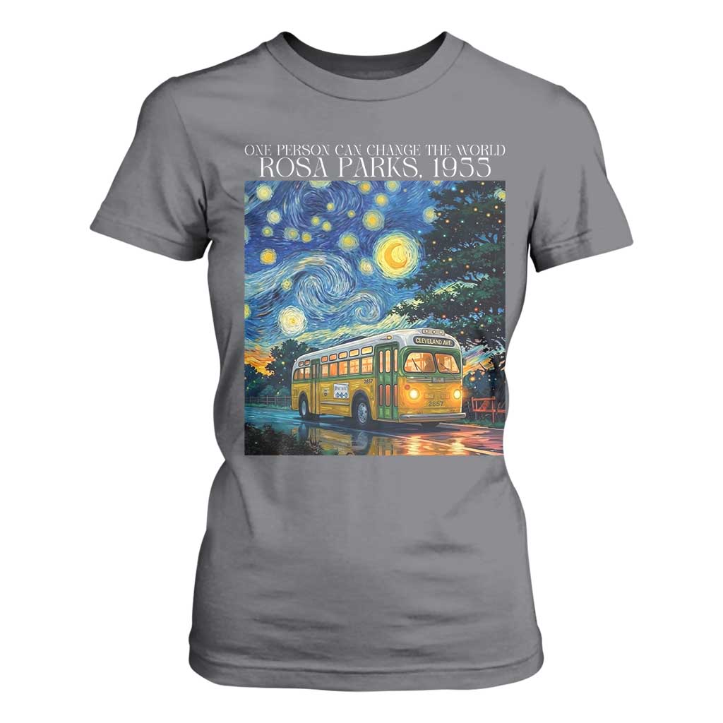 Rosa Parks T Shirt For Women Starry Night Van Gogh Black History African