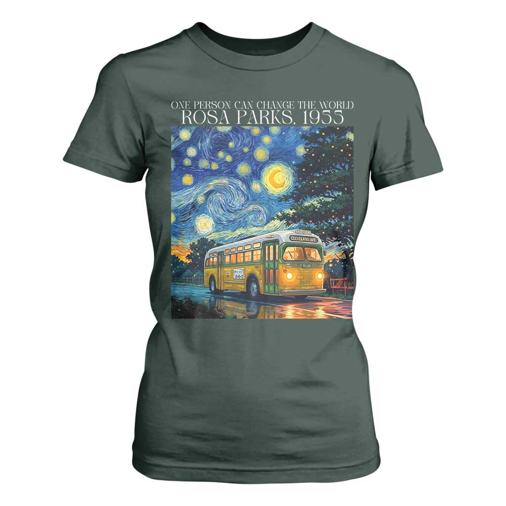 Rosa Parks T Shirt For Women Starry Night Van Gogh Black History African