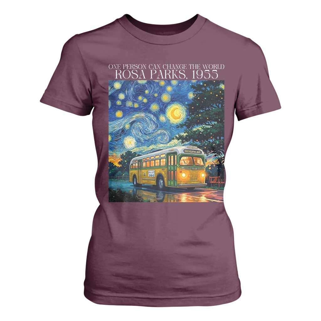 Rosa Parks T Shirt For Women Starry Night Van Gogh Black History African