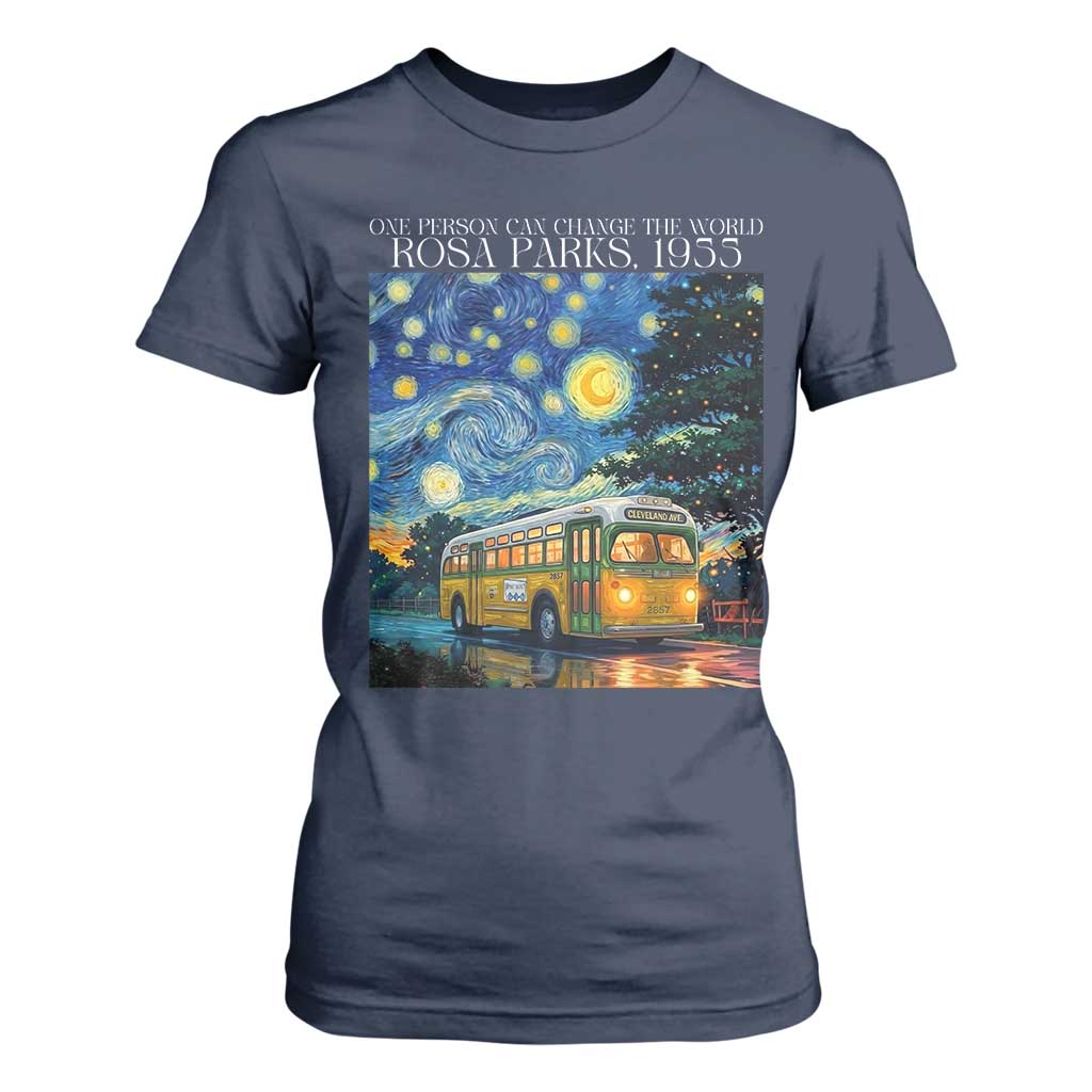 Rosa Parks T Shirt For Women Starry Night Van Gogh Black History African