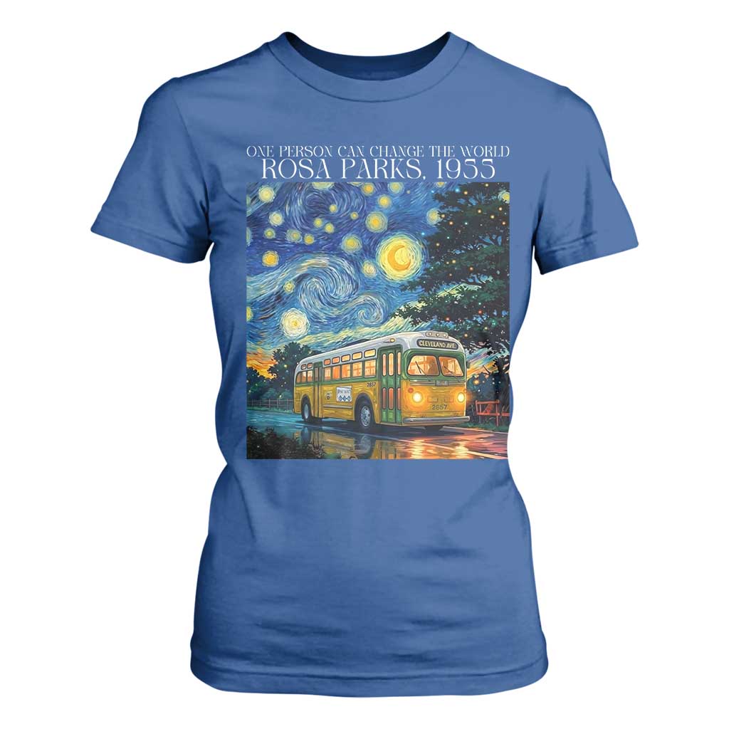 Rosa Parks T Shirt For Women Starry Night Van Gogh Black History African