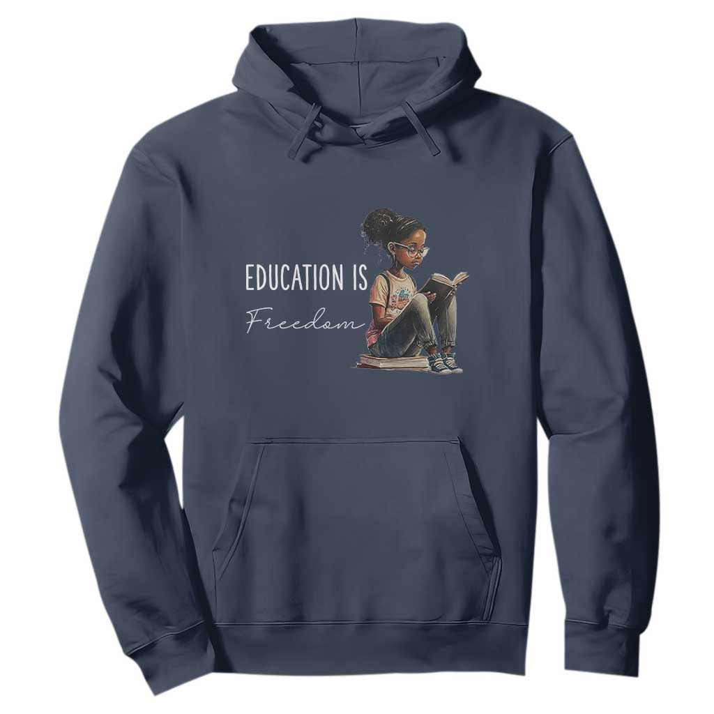 Education Freedom Hoodie Black Teacher Books - African Pride