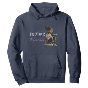 Education Freedom Hoodie Black Teacher Books - African Pride