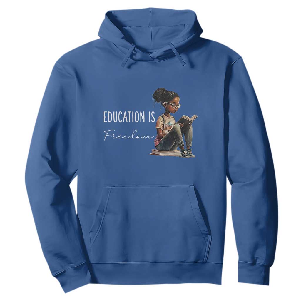 Education Freedom Hoodie Black Teacher Books - African Pride