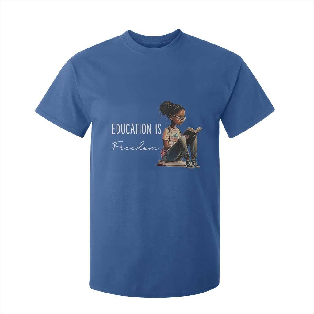 Education Freedom T Shirt For Kid Black Teacher Books - African Pride