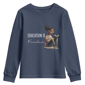 Education Freedom Youth Sweatshirt Black Teacher Books - African Pride