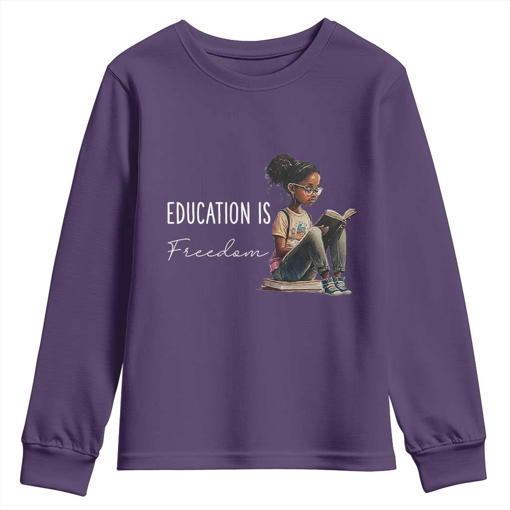 Education Freedom Youth Sweatshirt Black Teacher Books - African Pride