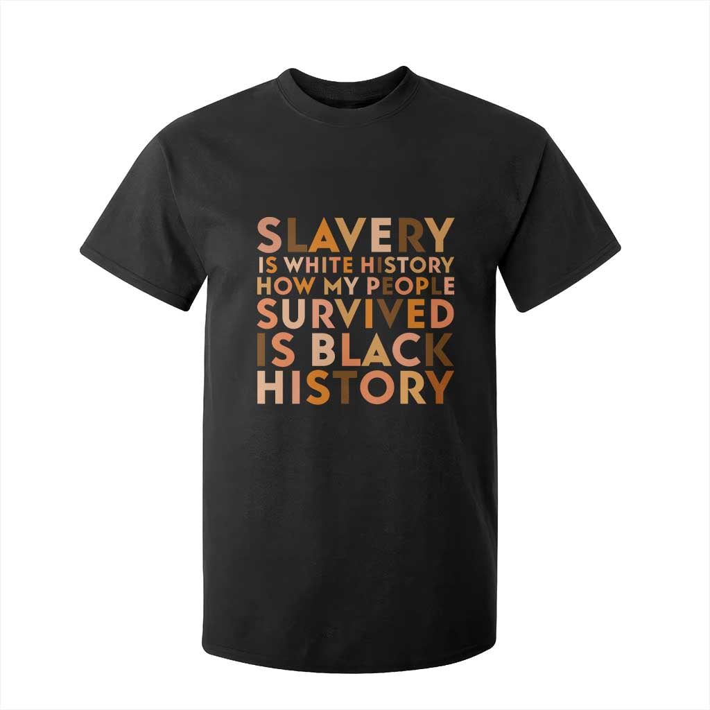 Black History Melanin T Shirt For Kid Slavery Is White History How My People Survived Is Black History - African Pride