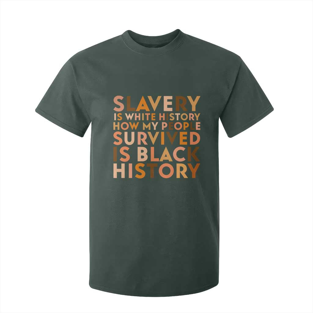 Black History Melanin T Shirt For Kid Slavery Is White History How My People Survived Is Black History - African Pride