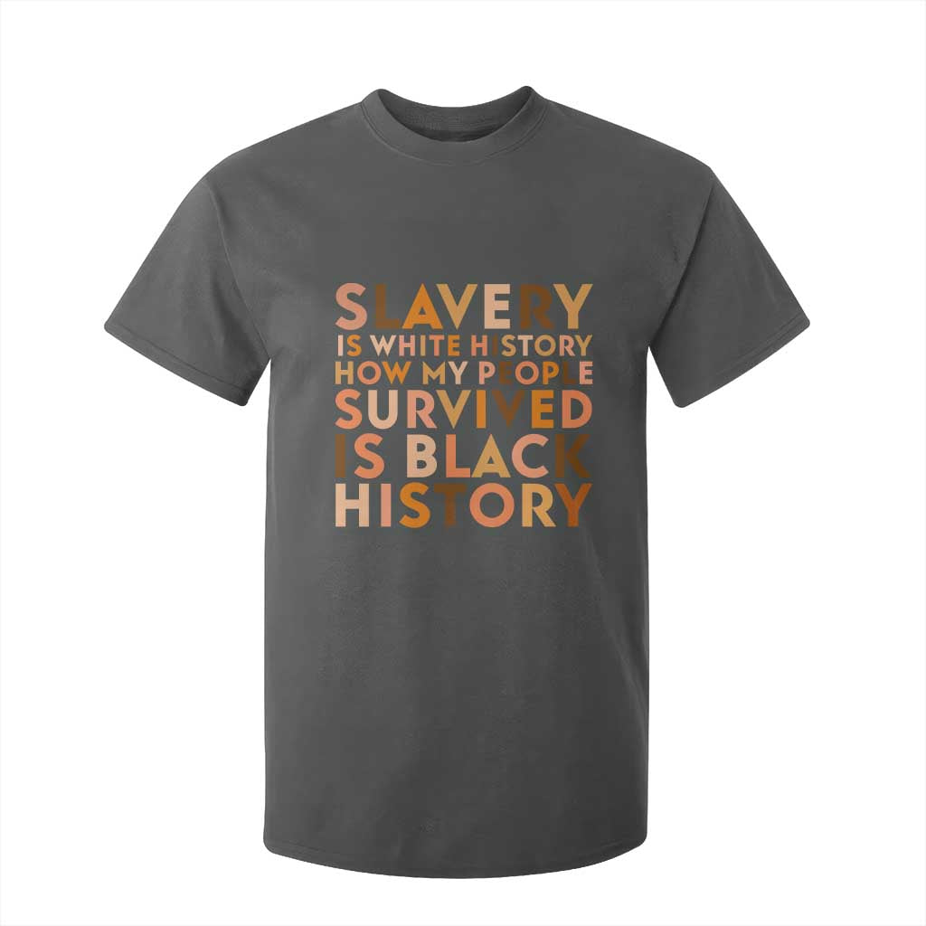 Black History Melanin T Shirt For Kid Slavery Is White History How My People Survived Is Black History - African Pride