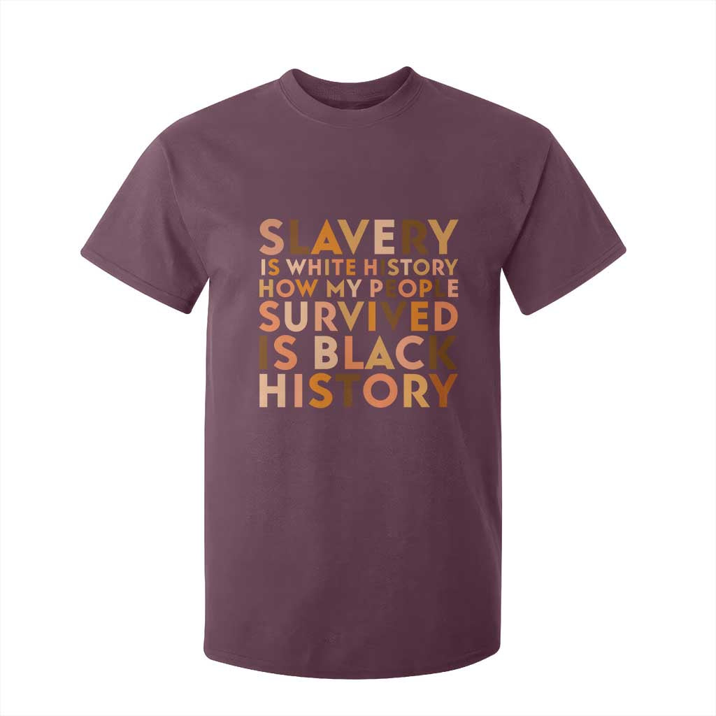 Black History Melanin T Shirt For Kid Slavery Is White History How My People Survived Is Black History - African Pride